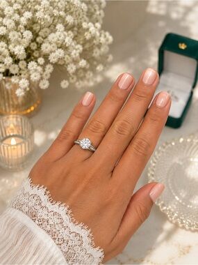 GRA Certified Moissanite 2 Carat Solitaire Ring in 925 Sterling Silver Size 9